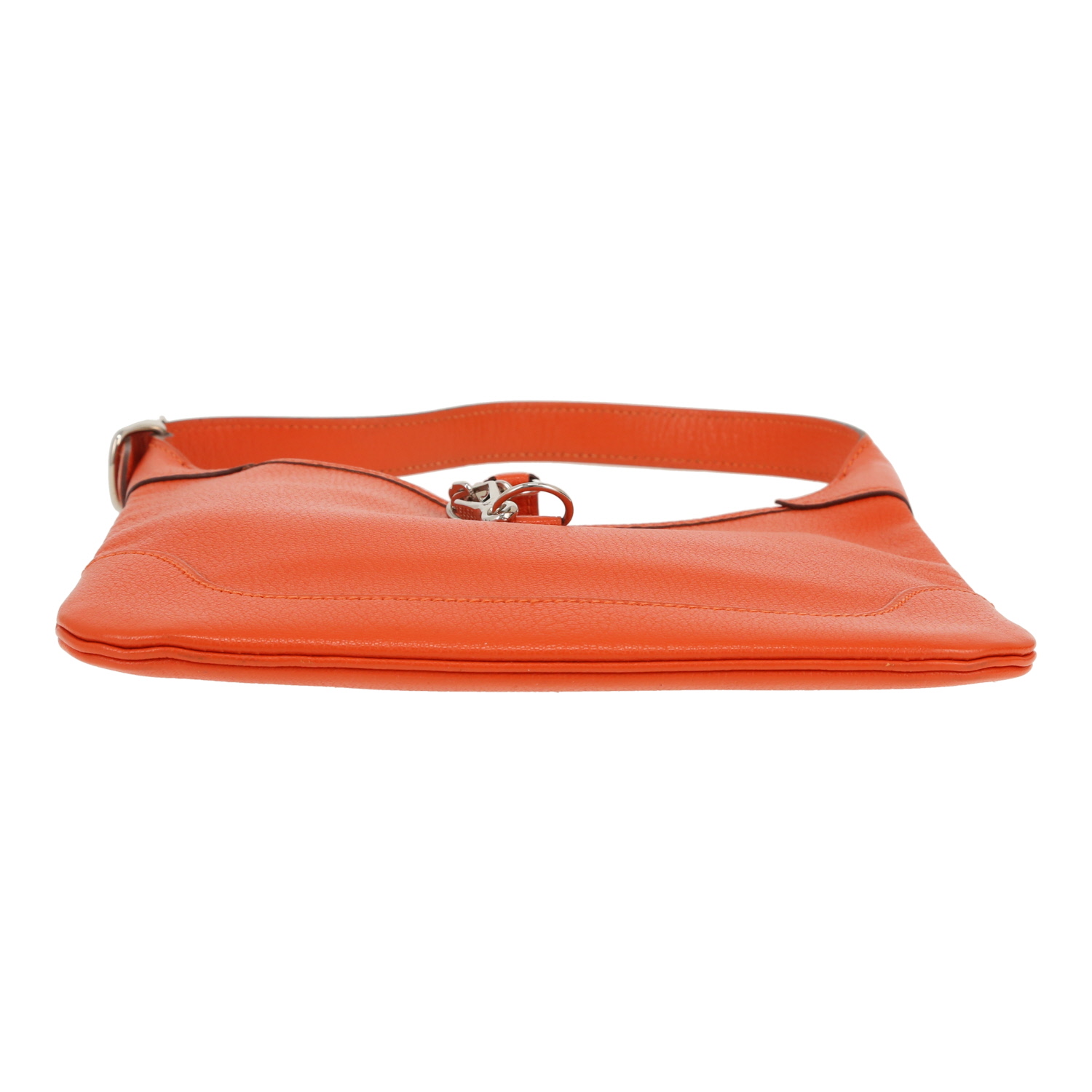 Bolso de mano Hermès  Trim modelo pequeño  en cuero Mysore naranja - Detail D1