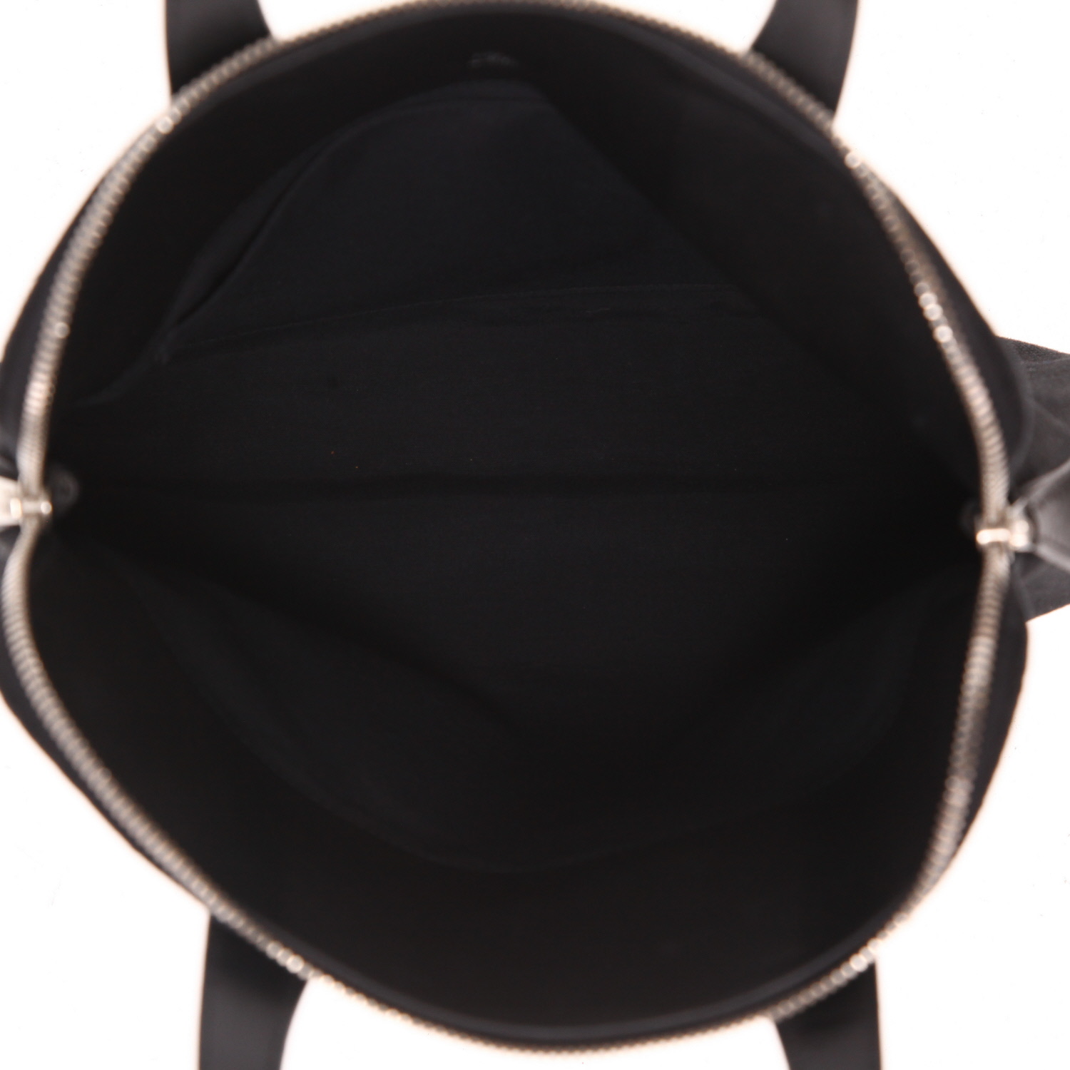 Sac à main Hermès  Heeboo en toile noire et cuir noir - Detail D3