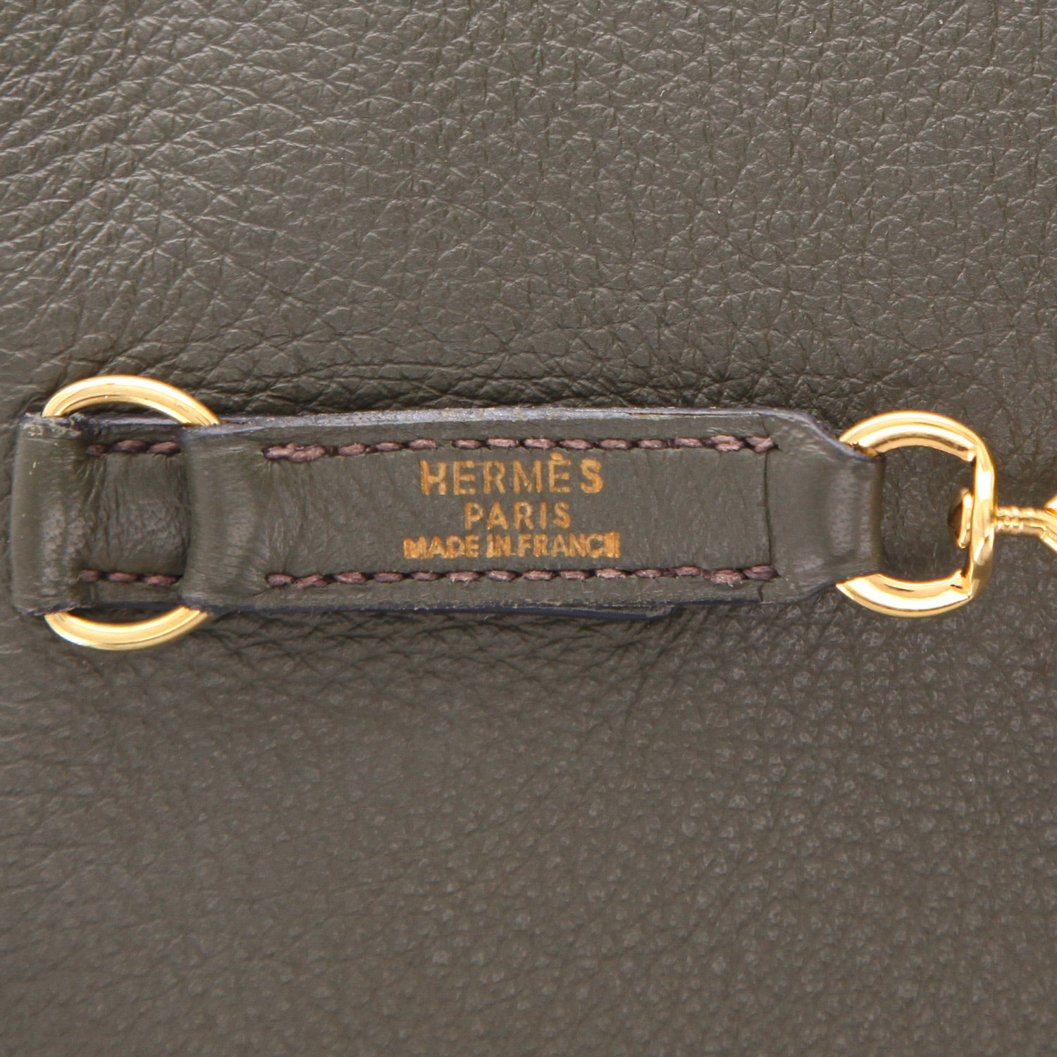 Sac porté épaule ou main Hermès  Trim en cuir de buffle vert - Detail D2