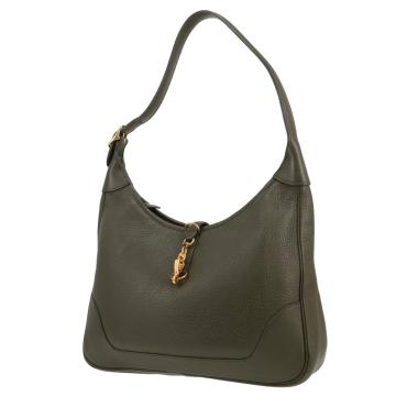 Sac porté épaule ou main Hermès  Trim en cuir de buffle vert