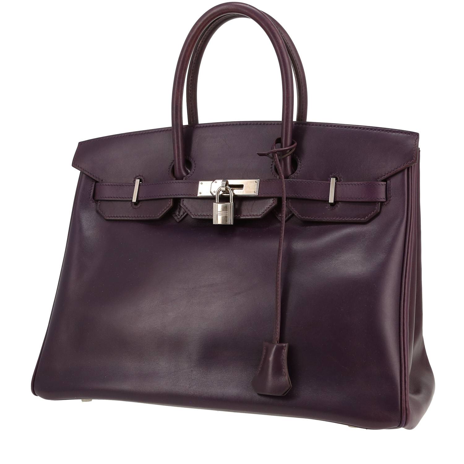 Hermès Birkin 35 Violet Raisin Leather Box Used