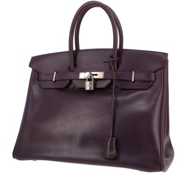 Bolso de mano Hermès  Birkin 35 cm en cuero box violeta Raisin
