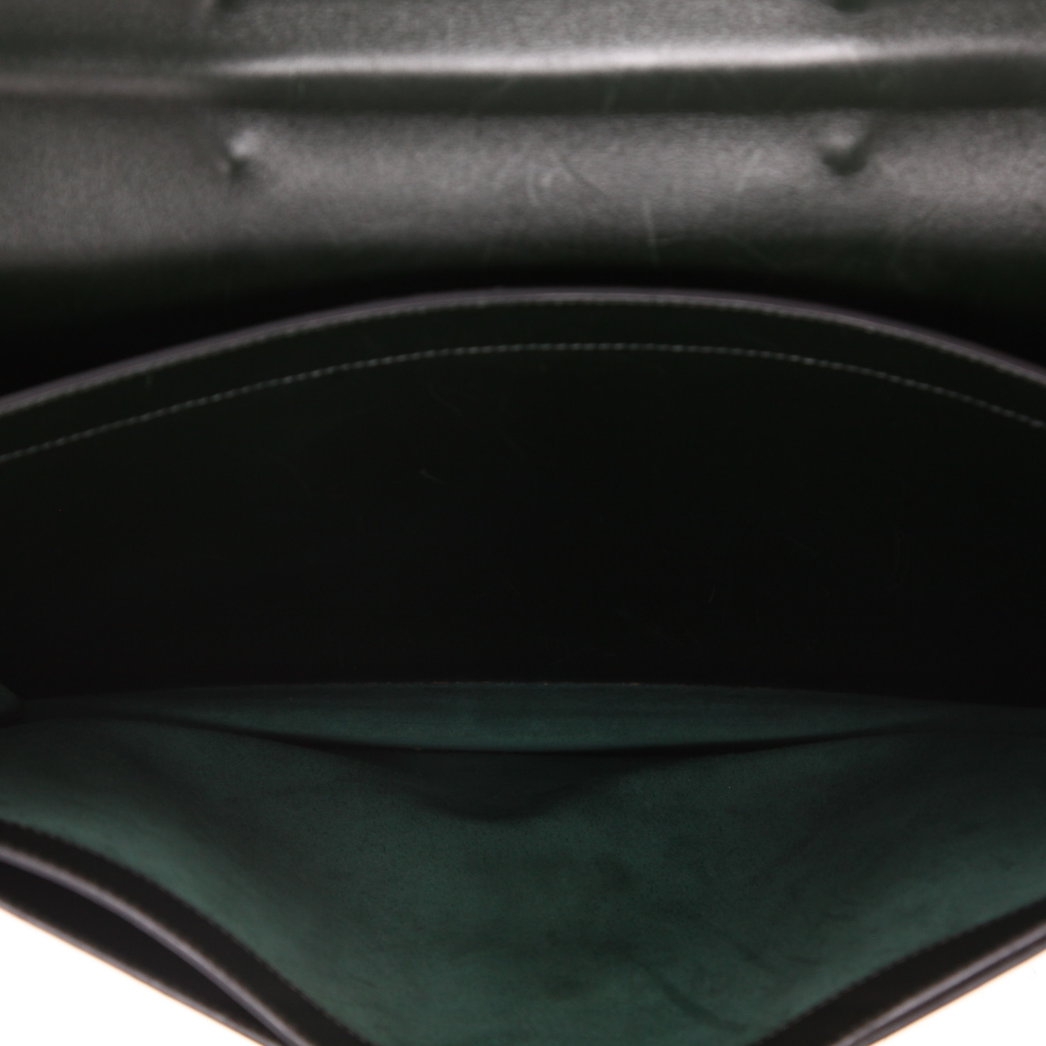 Borsa portadocumenti Hermès  Sac à dépêches in pelle box verde-pino - Detail D4