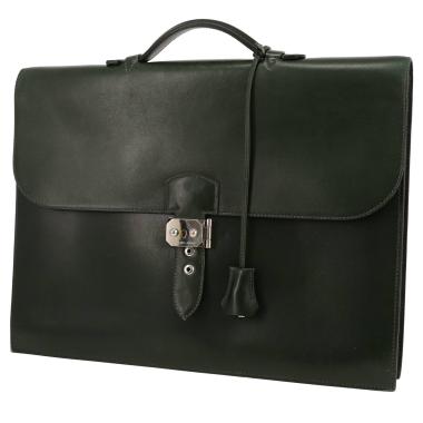 Borsa portadocumenti Hermès  Sac à dépêches in pelle box verde-pino