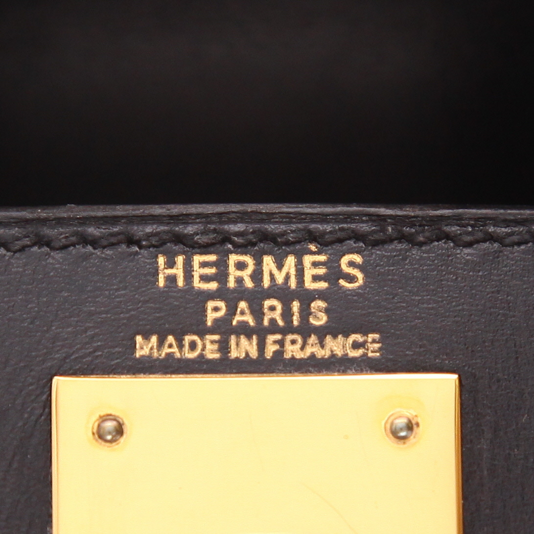 Sac à main Hermès  Kelly 28 cm en cuir box noir - Detail D2