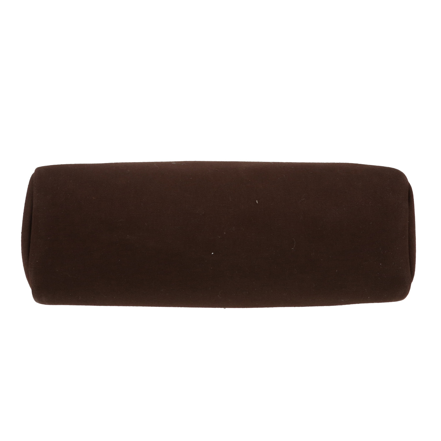 Hermès  Herbag bag worn on the shoulder or carried in the hand  in brown canvas  and brown leather - Detail D1