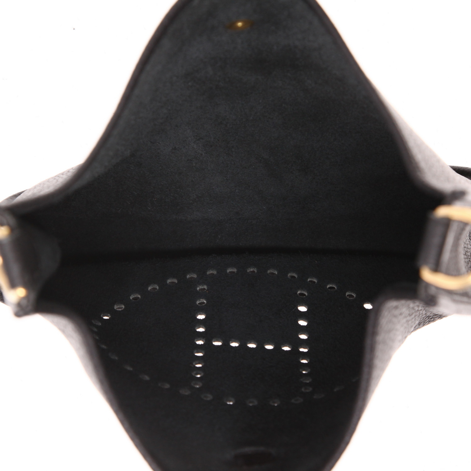 Bolso bandolera Hermès  Evelyne en cuero taurillon clémence negro - Detail D3