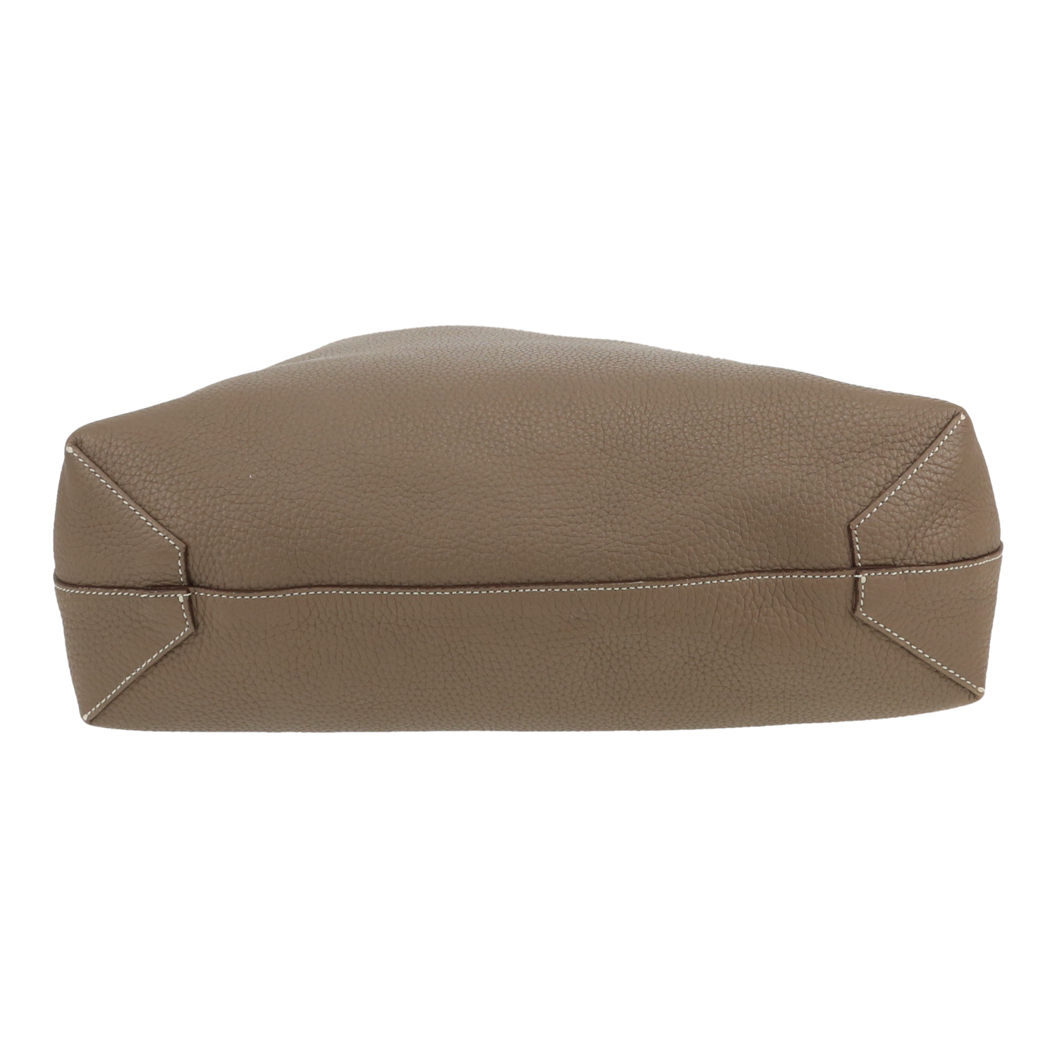 Bolso Cabás Hermès  Double Sens en cuero taurillon clémence marrón etoupe y rosa - Detail D1