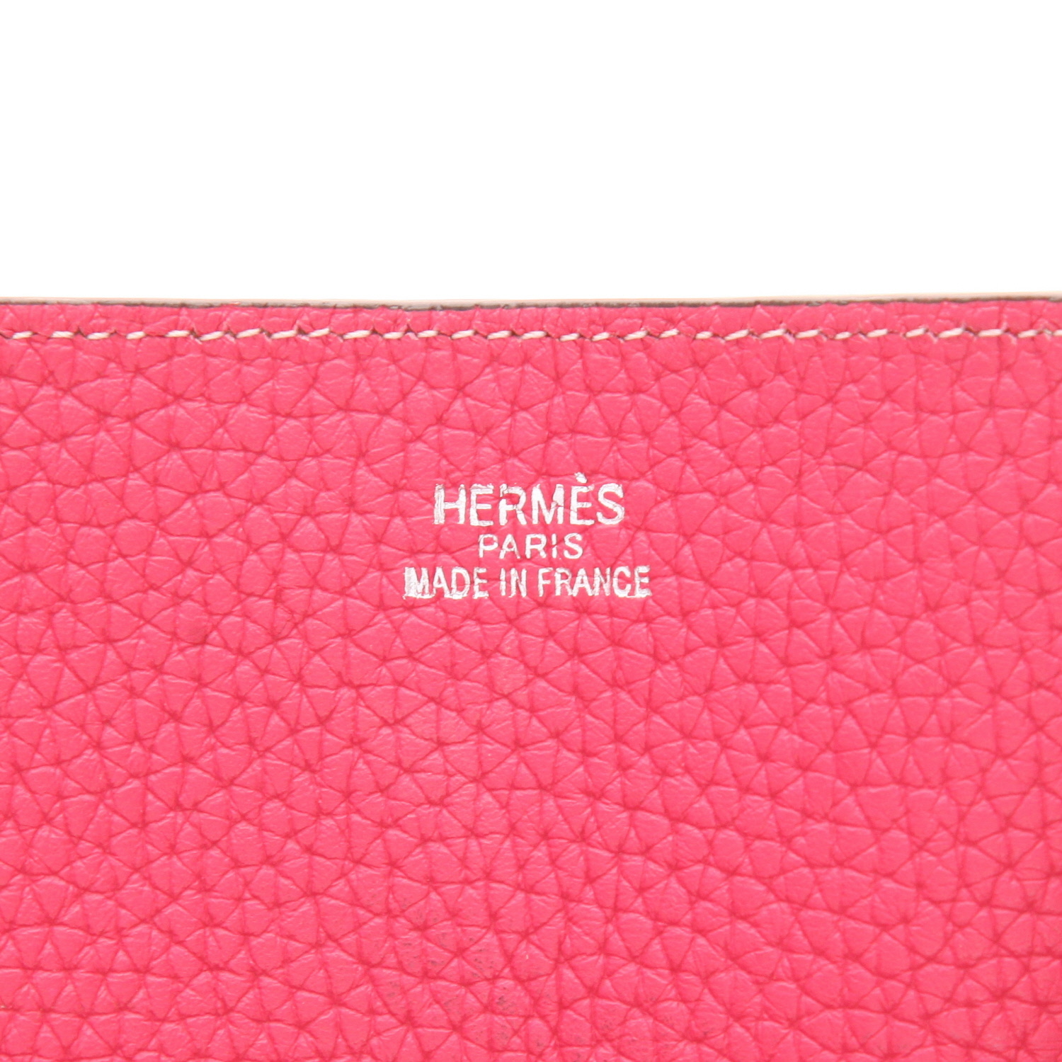 Shopping bag Hermès  Double Sens in pelle taurillon clemence etoupe e rosa - Detail D2