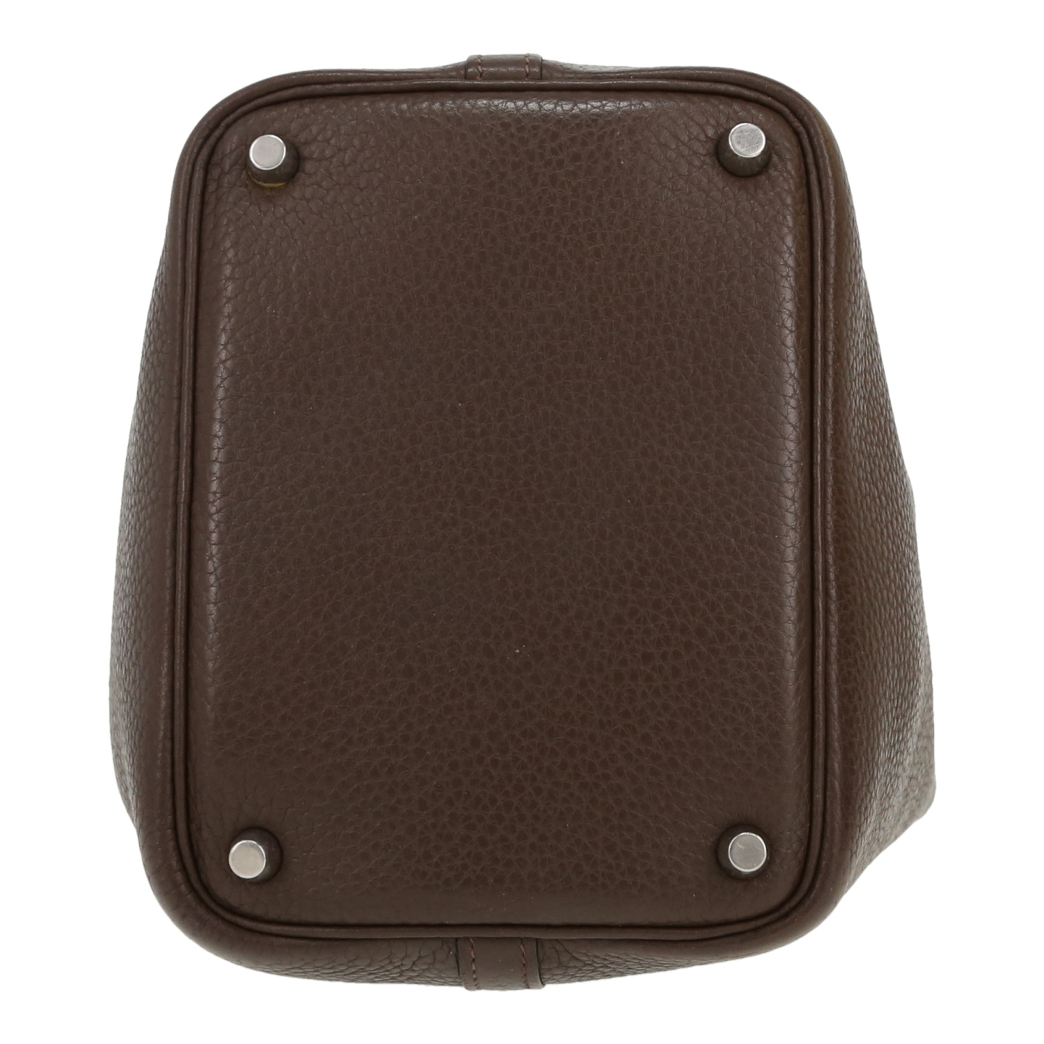 Hermès  Picotin 18 cm handbag  in brown Café leather taurillon clémence - Detail D1