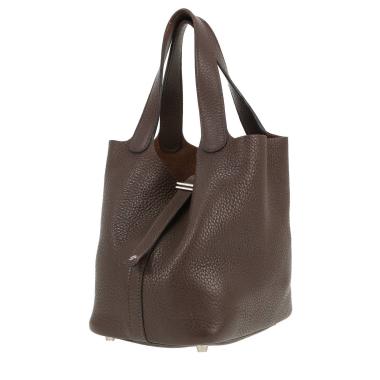 Hermès  Picotin 18 cm handbag  in brown Café leather taurillon clémence