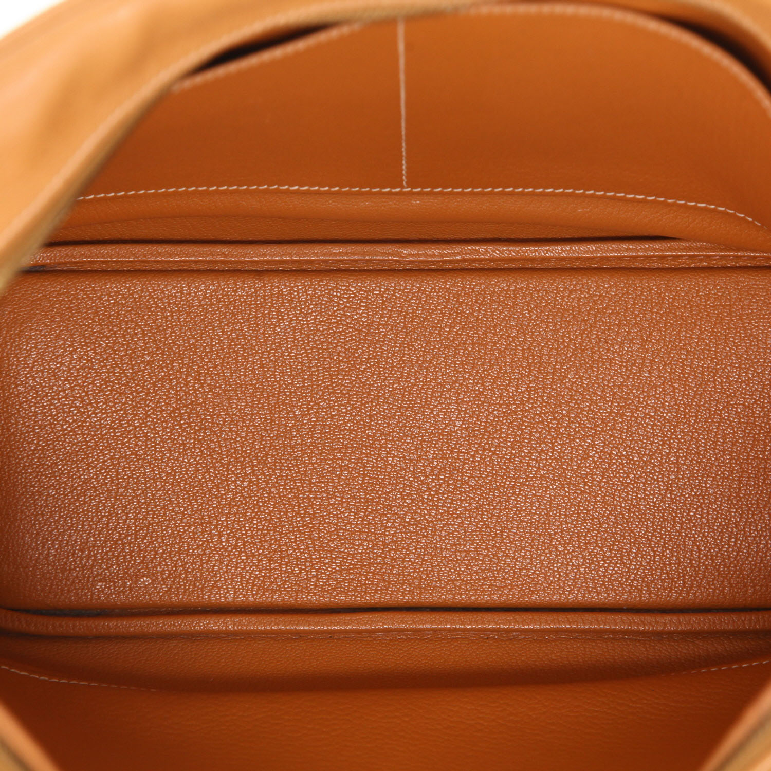 Sac à main Hermès  Plume en vache Liégée marron - Detail D3