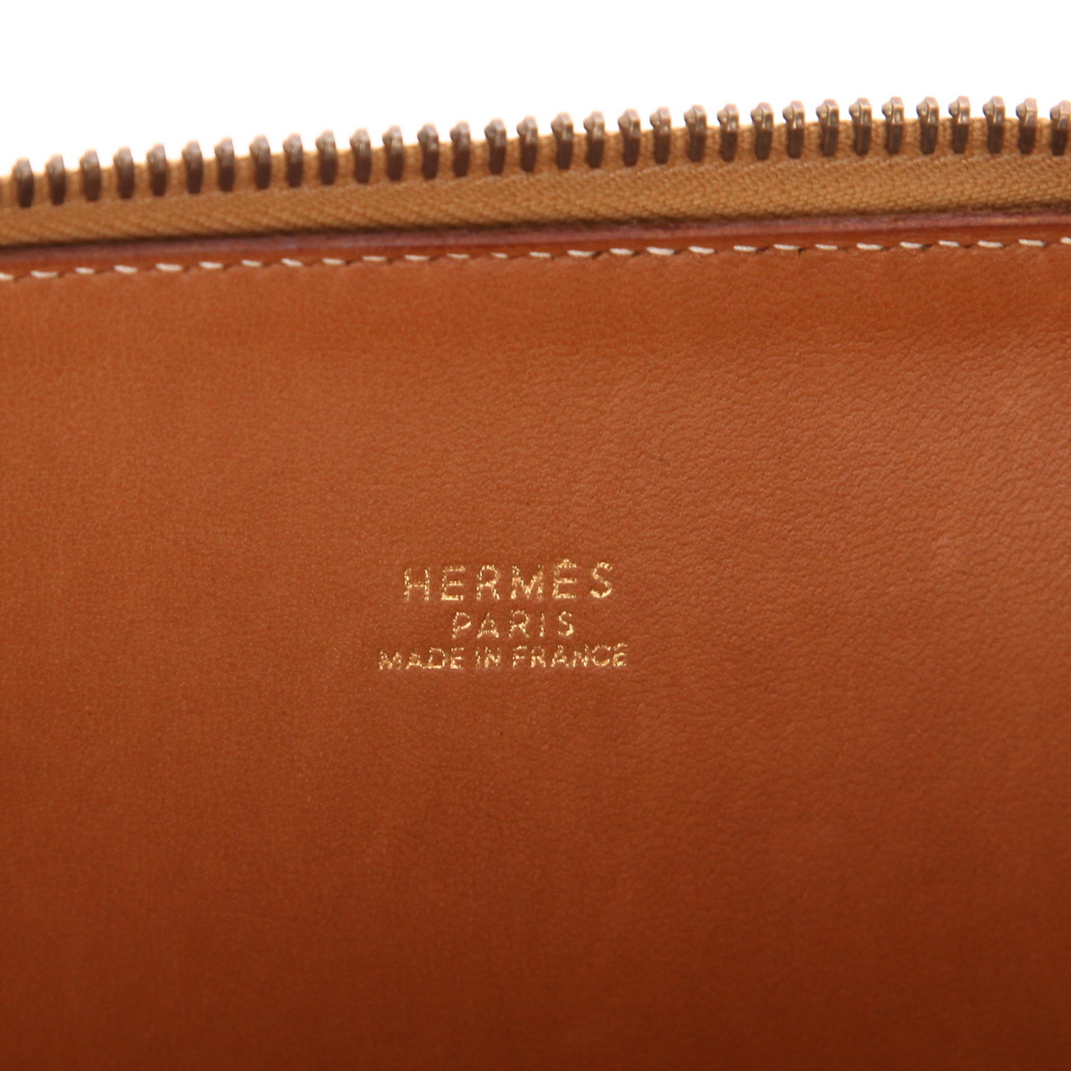 Hermès  Bolide 35 cm handbag  in gold Courchevel leather - Detail D2