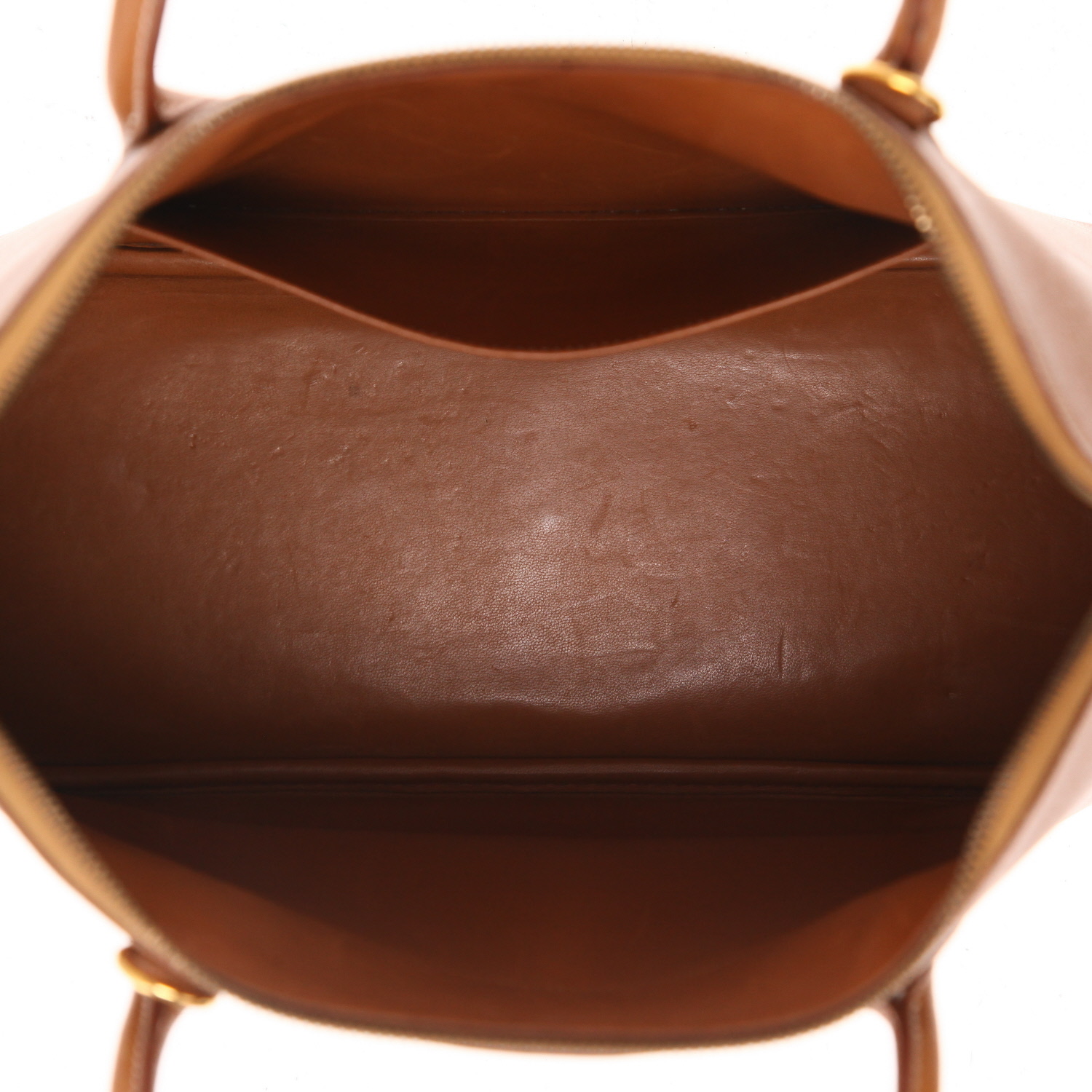 Bolso de mano Hermès  Bolide 35 cm en cuero Courchevel color oro - Detail D3