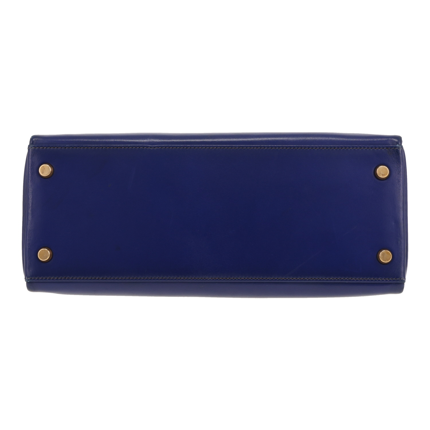 Hermès  Kelly 28 cm handbag  in Sapphire Blue box leather - Detail D1