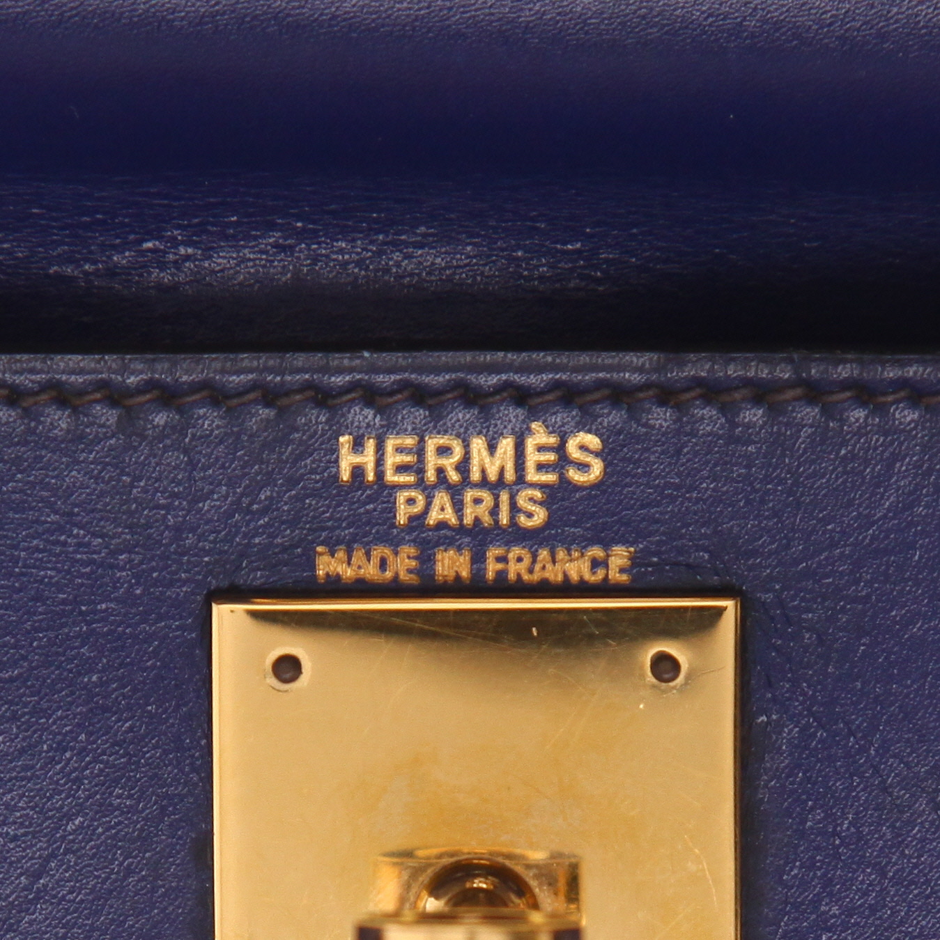Sac à main Hermès  Kelly 28 cm en cuir box Bleu Saphir - Detail D2