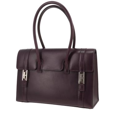 Hermès  Drag handbag  in purple Raisin box leather