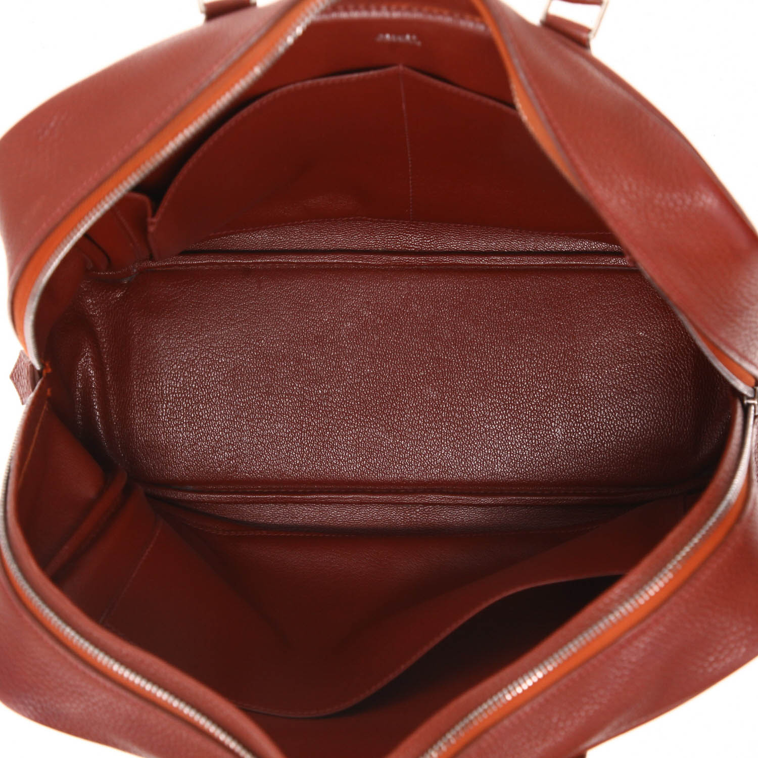 Sac à main Hermès  Plume en cuir togo rouge-brique - Detail D3