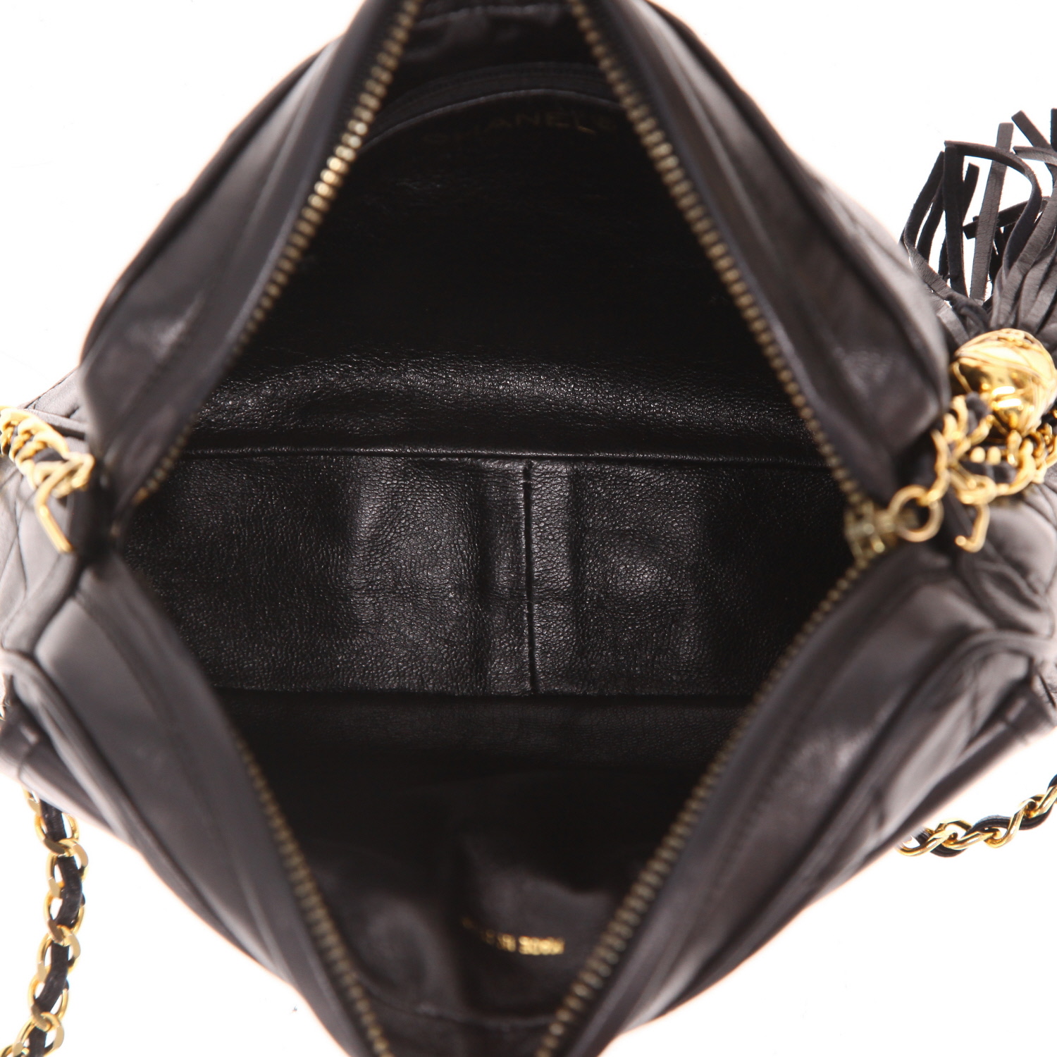 Borsa a tracolla Chanel  Vintage in pelle trapuntata nera - Detail D3