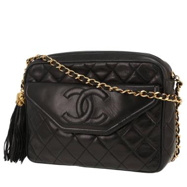 Bolso bandolera Chanel  Vintage en cuero acolchado negro
