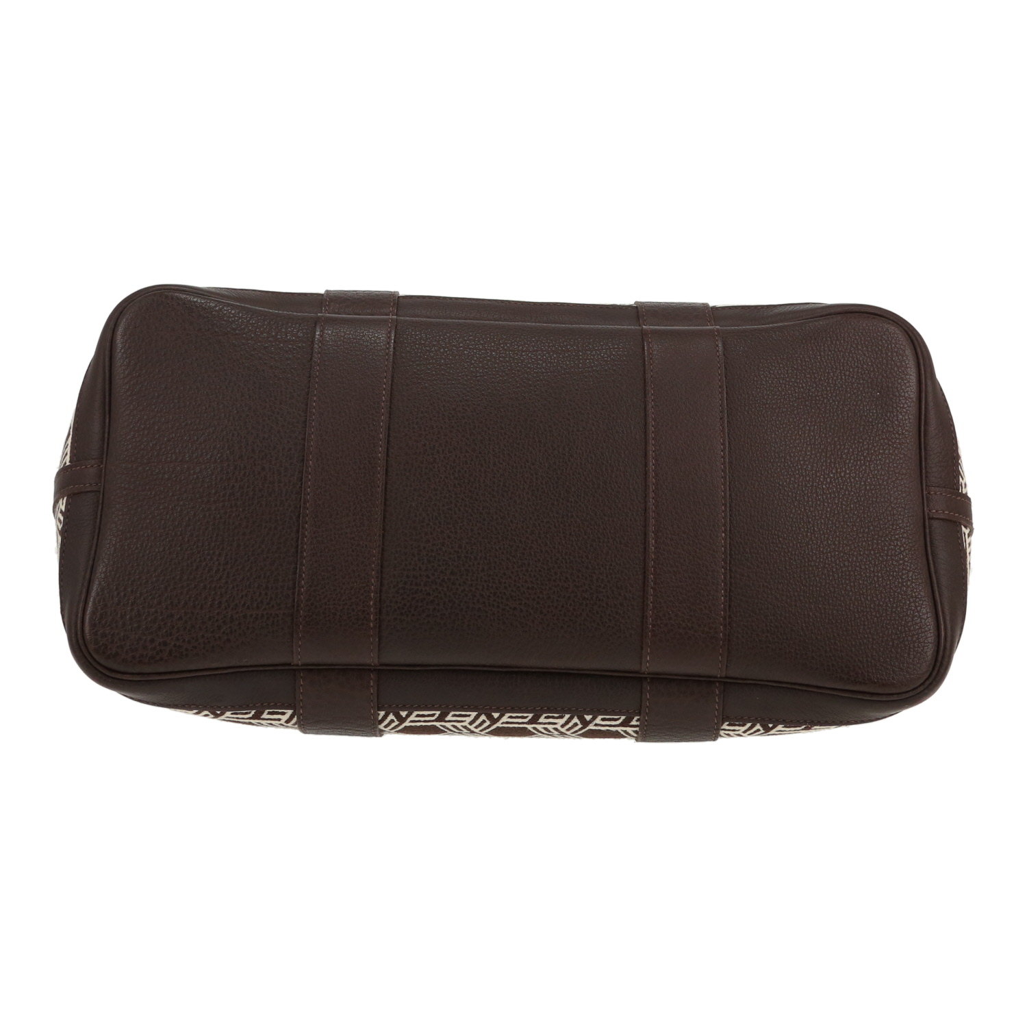 Borsa Hermès  Garden Party 36 cm in tela marrone e pelle marrone - Detail D1