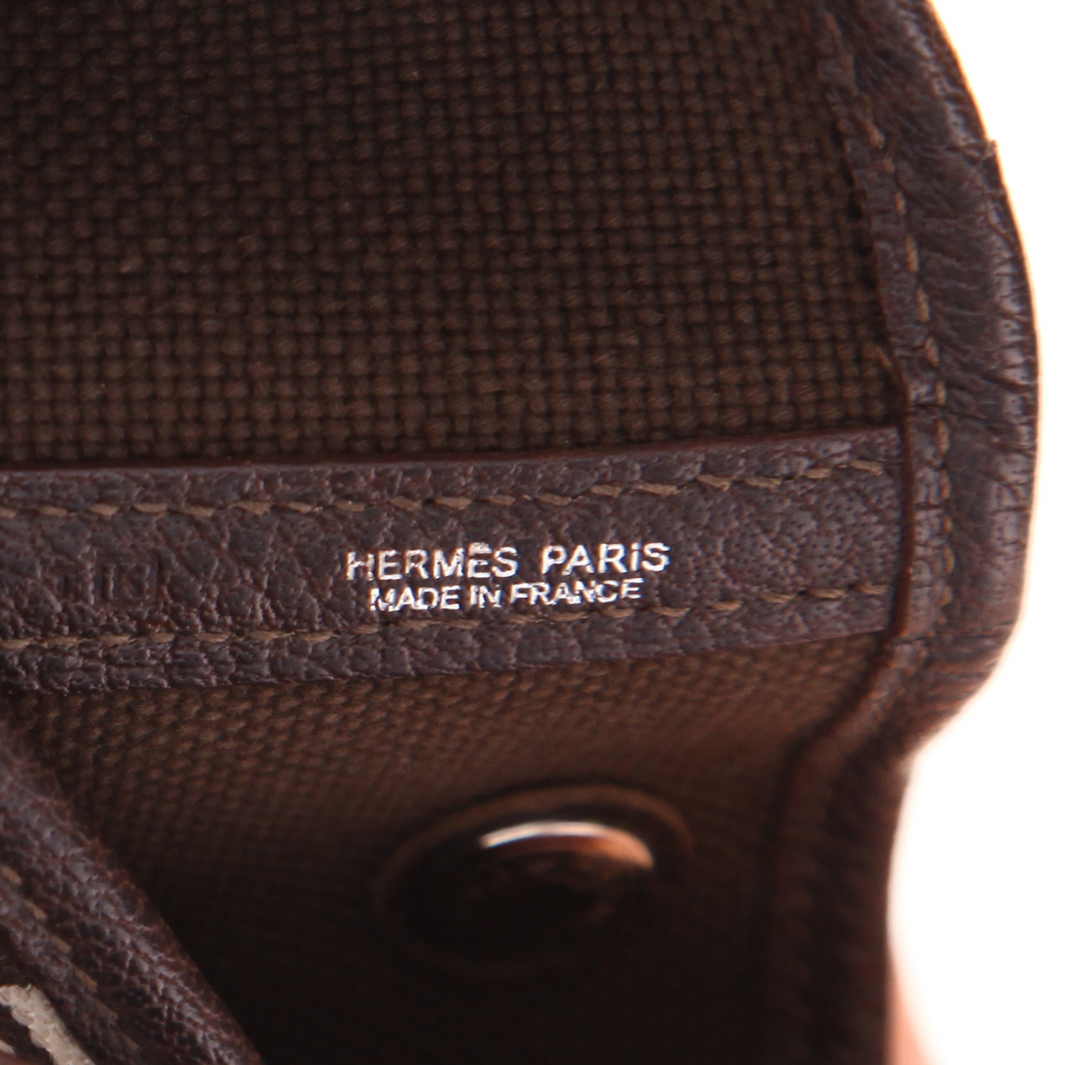 Bolso de mano Hermès  Garden Party 36 cm en lona marrón y cuero marrón - Detail D2