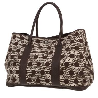 Borsa Hermès  Garden Party 36 cm in tela marrone e pelle marrone
