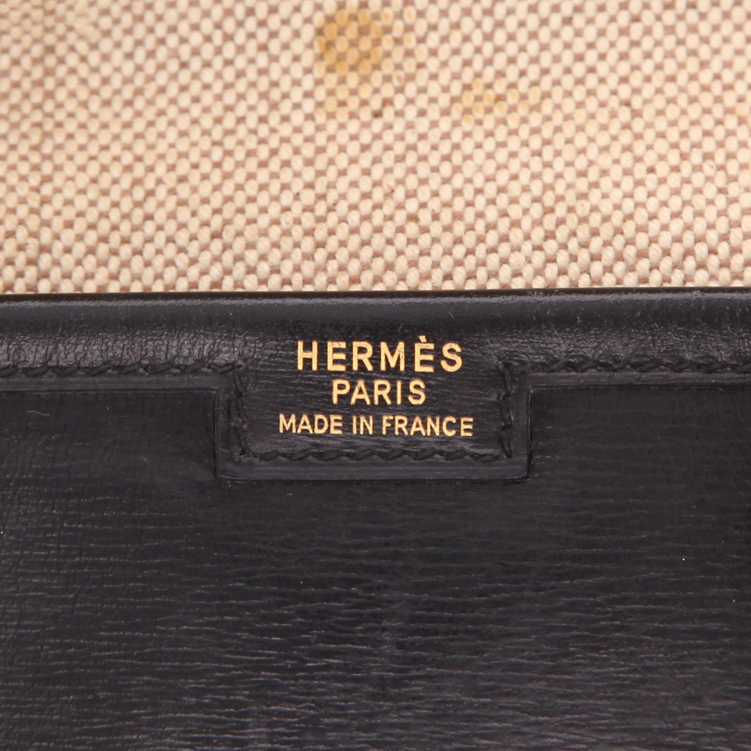 Hermès  Jige pouch  in black box leather - Detail D2