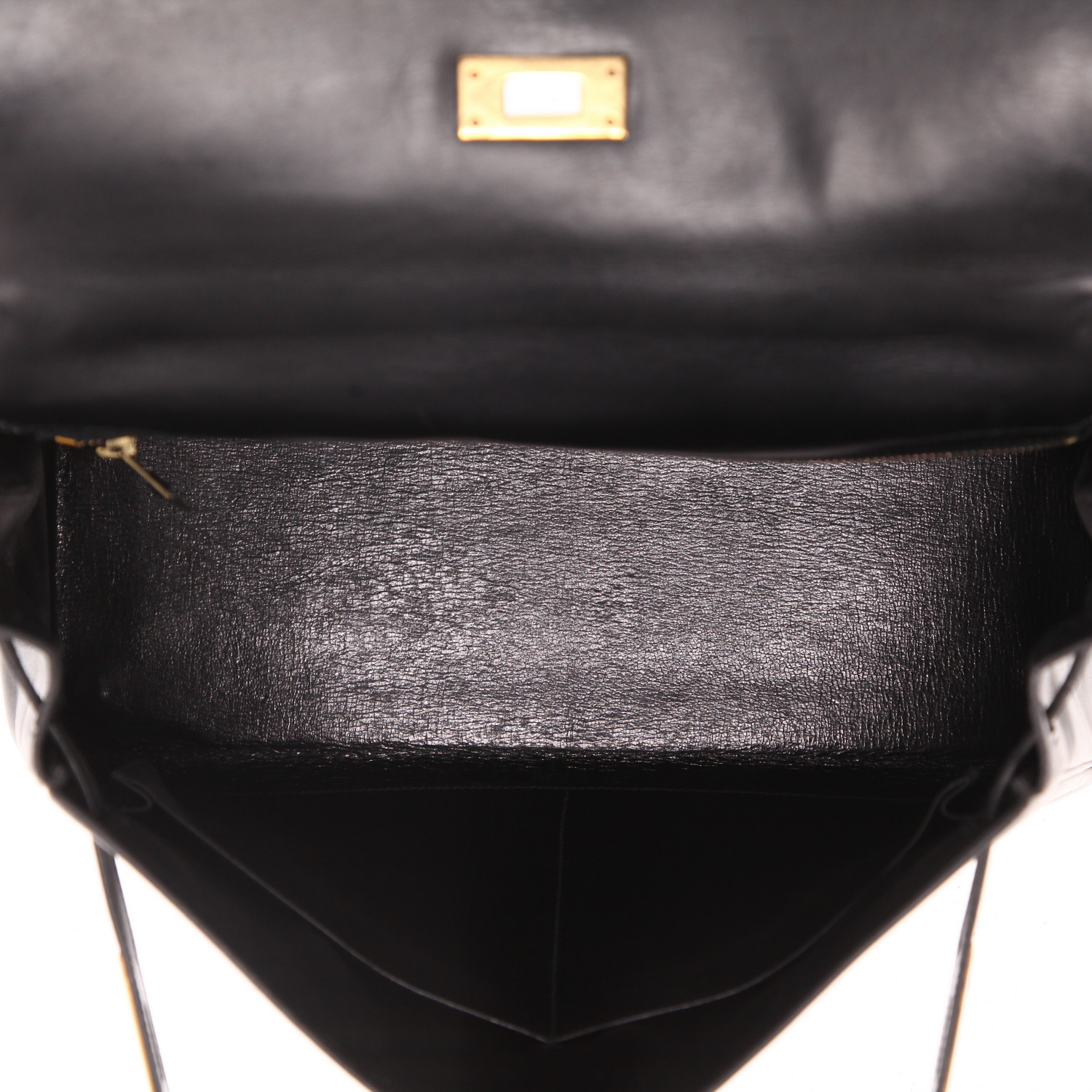 Hermès  Kelly 32 cm handbag  in black box leather - Detail D3