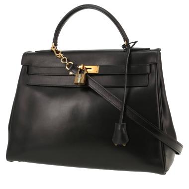 Borsa Hermès  Kelly 32 cm in pelle box nera