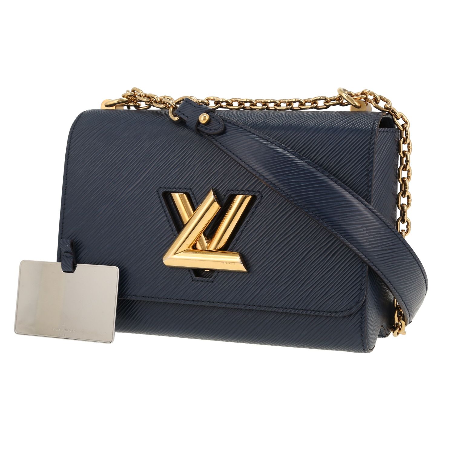 Bolso bandolera Louis Vuitton  Twist en cuero Epi azul marino - Detail D4