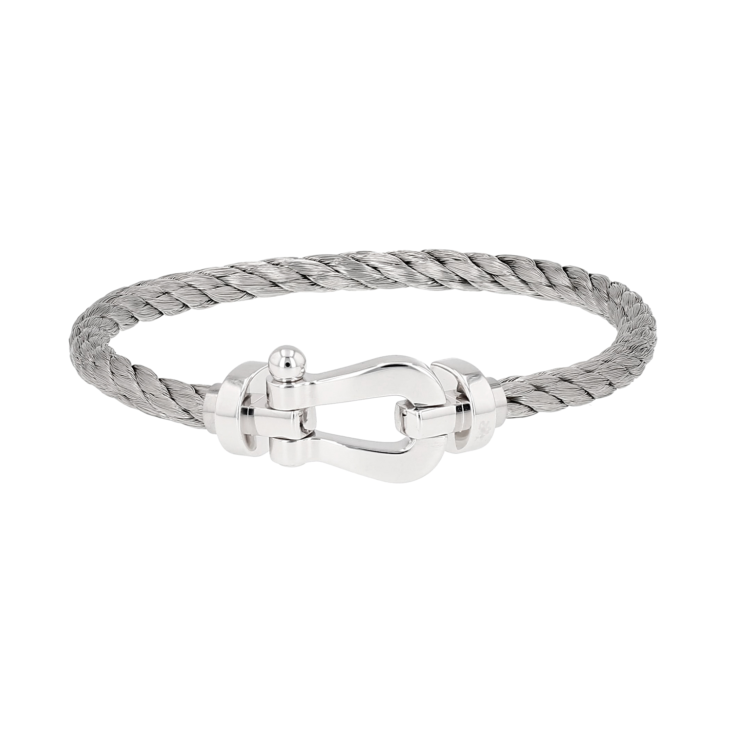 Bracciale Fred Force 10 modello grande in oro bianco - Detail D1