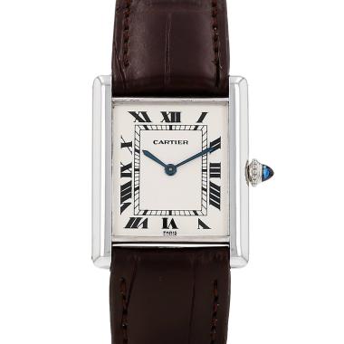 Montre Cartier Tank Louis Cartier petit modèle  en or blanc Ref: Cartier - 96019  Vers 1984