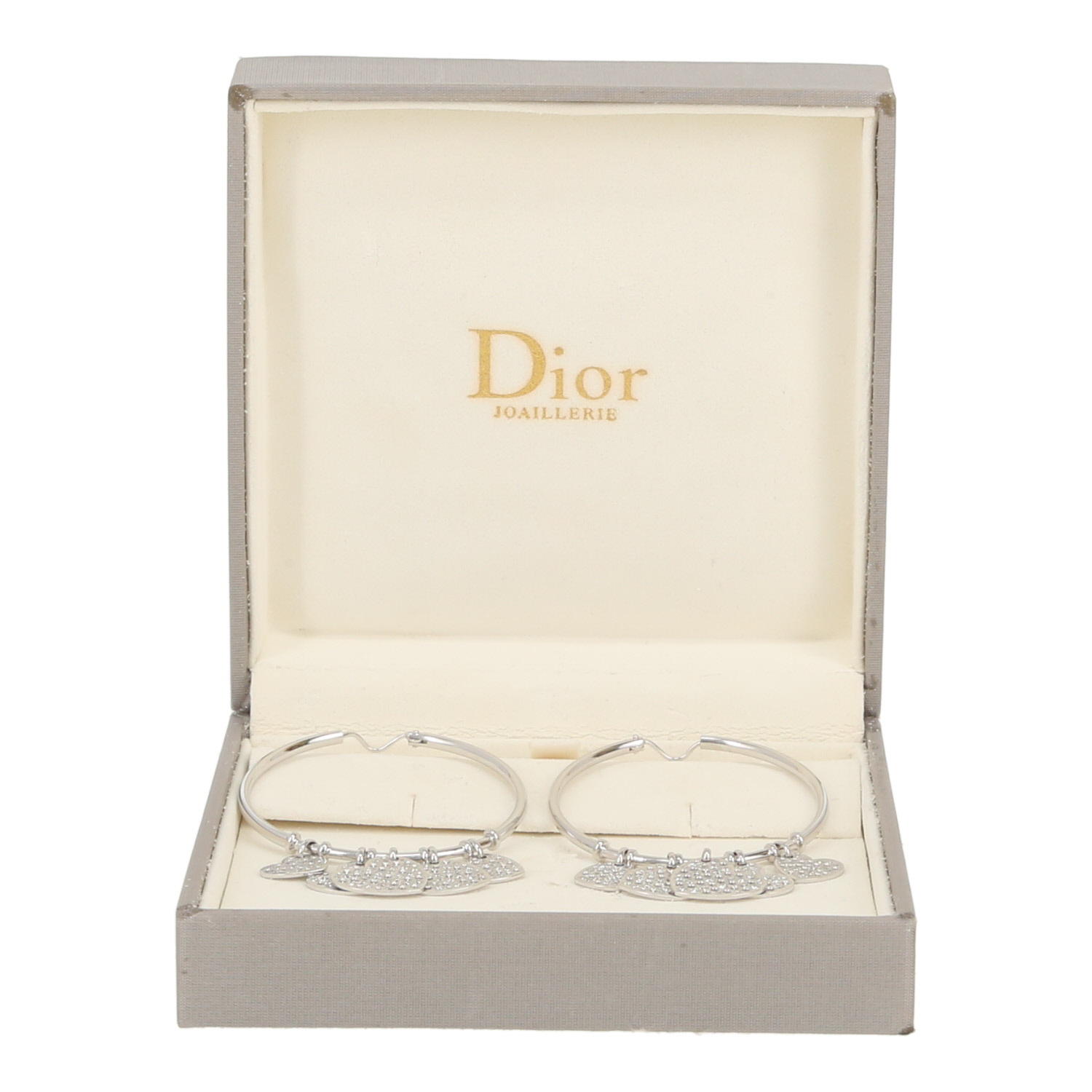 Par de criollas Dior Coeurs Légers de oro blanco y diamantes - Detail D2