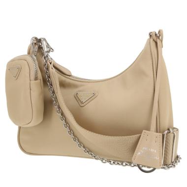 Bolso bandolera de Prada, reedición de 2005, de lona beige