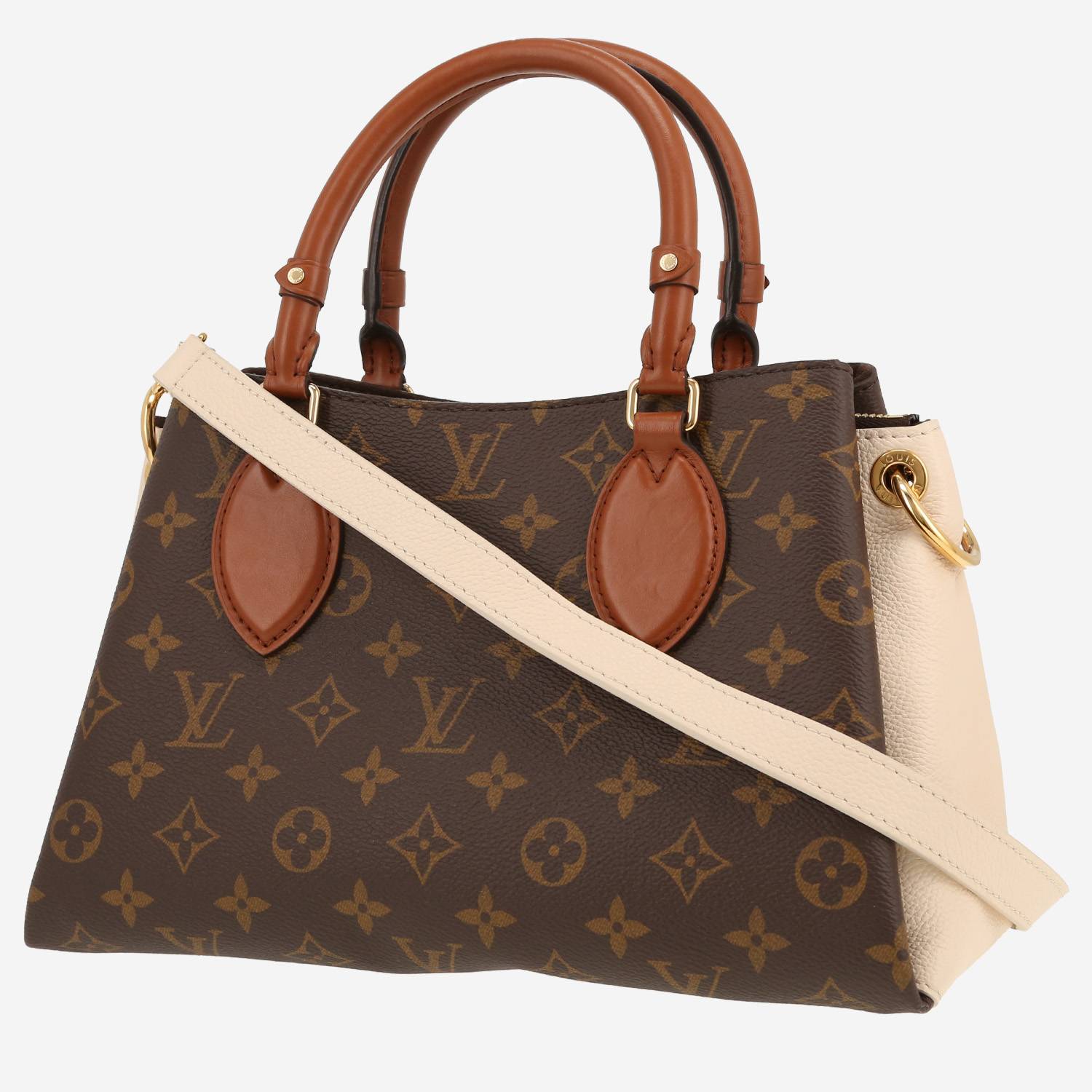 Bolso de mano Louis Vuitton  Vendome BB en cuero beige y marrón y lona Monogram marrón