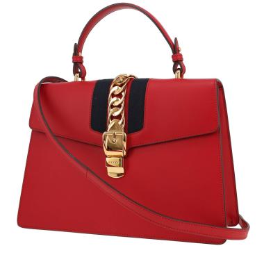 Bolso de mano Gucci  Sylvie en cuero rojo