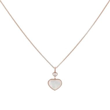 Collar Chopard Happy Hearts de oro rosa, diamante y nácar