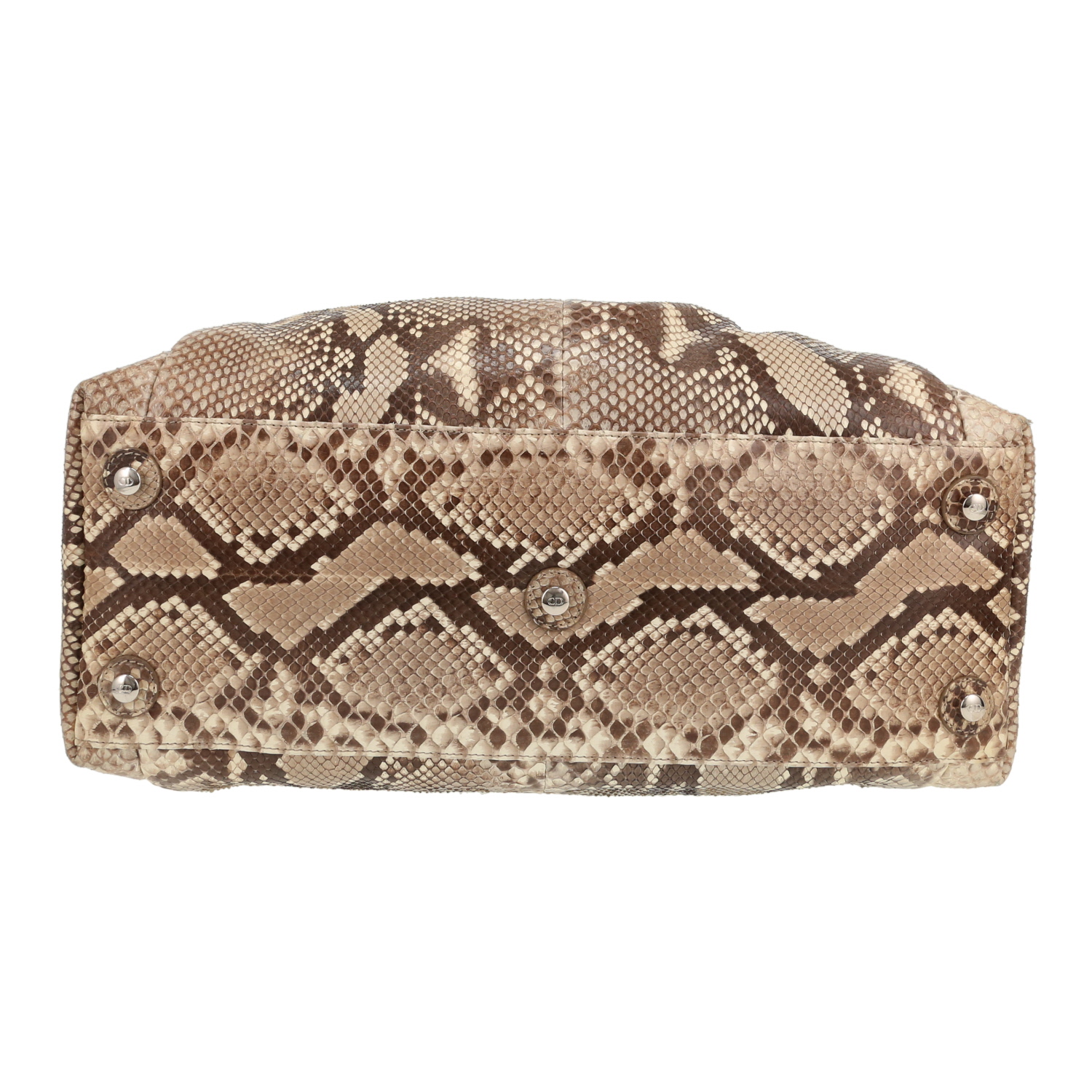 Bolso de mano Dior  Trente en piel de pitón degradado marrón y beige - Detail D1