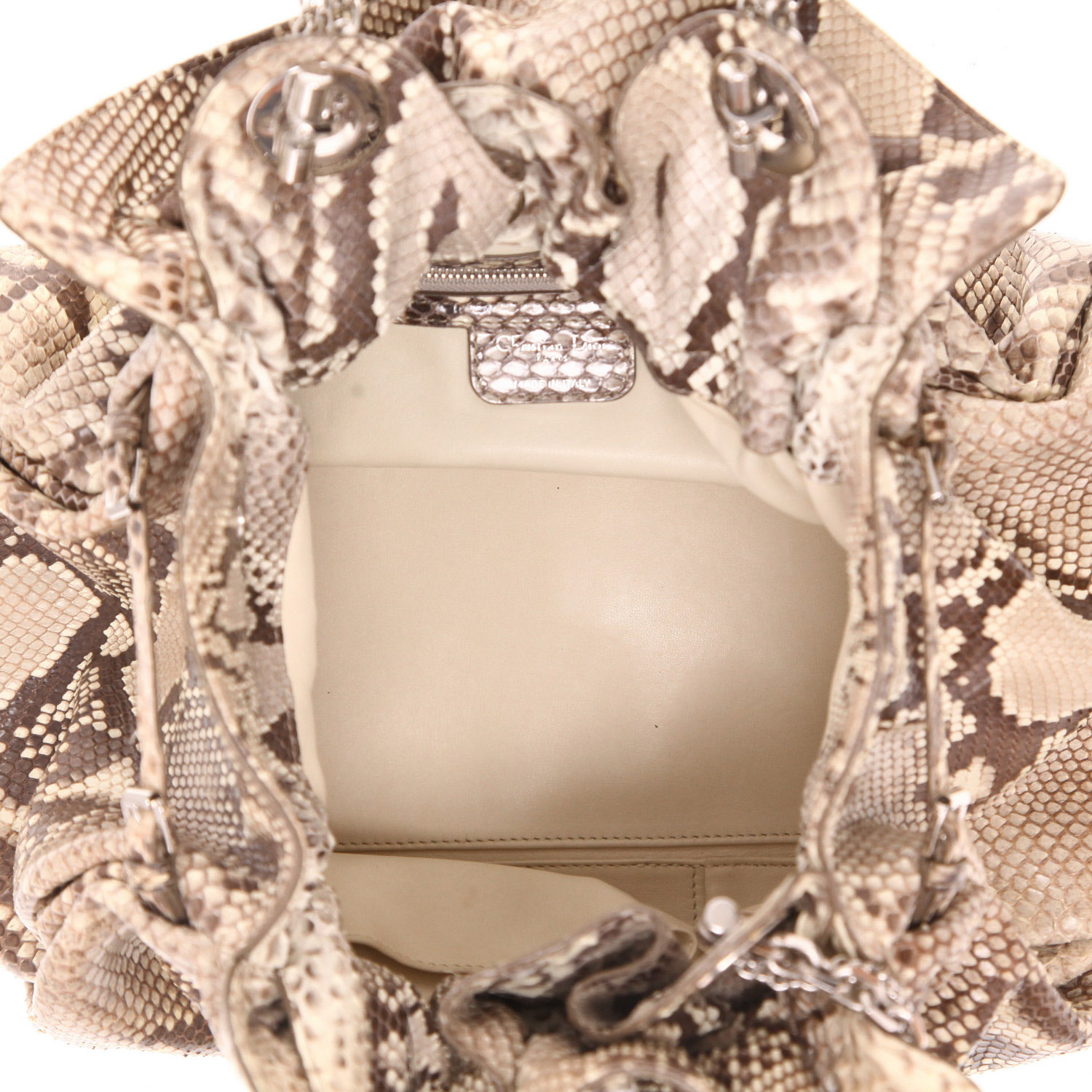 Bolso de mano Dior  Trente en piel de pitón degradado marrón y beige - Detail D3