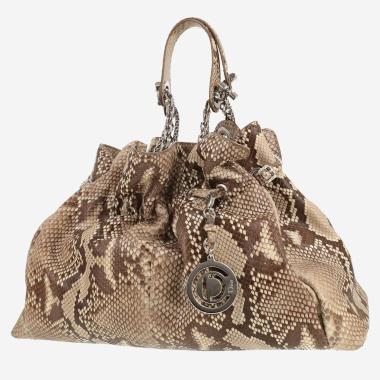 Sac à main Dior  Trente en python dégradé marron et beige