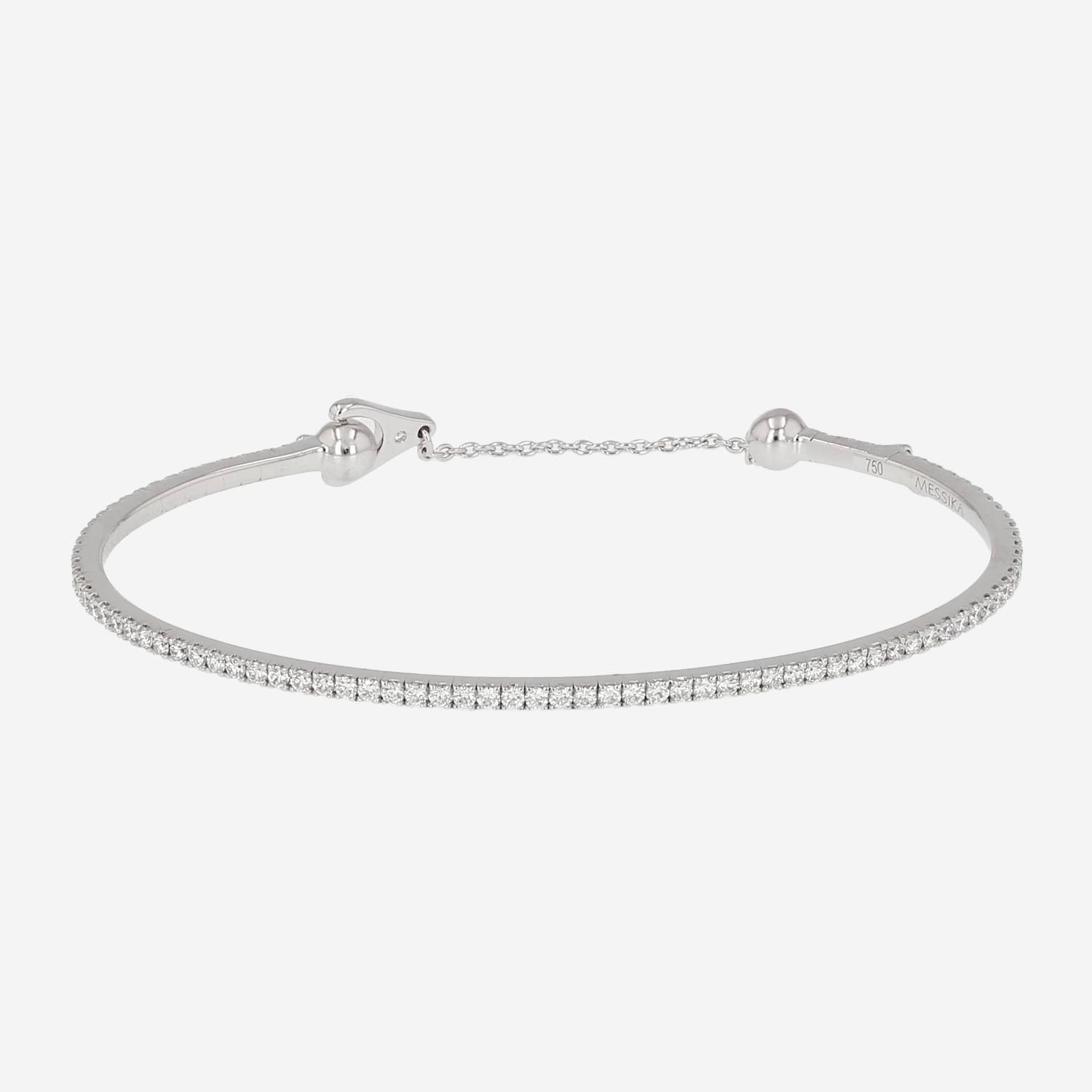 Brazalete Messika Skinny de oro blanco y diamantes