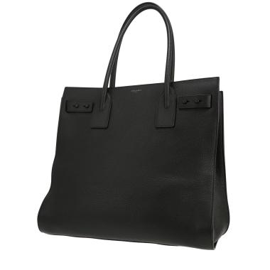 Bolso de mano Saint Laurent  Sac de jour modelo grande  en cuero granulado negro