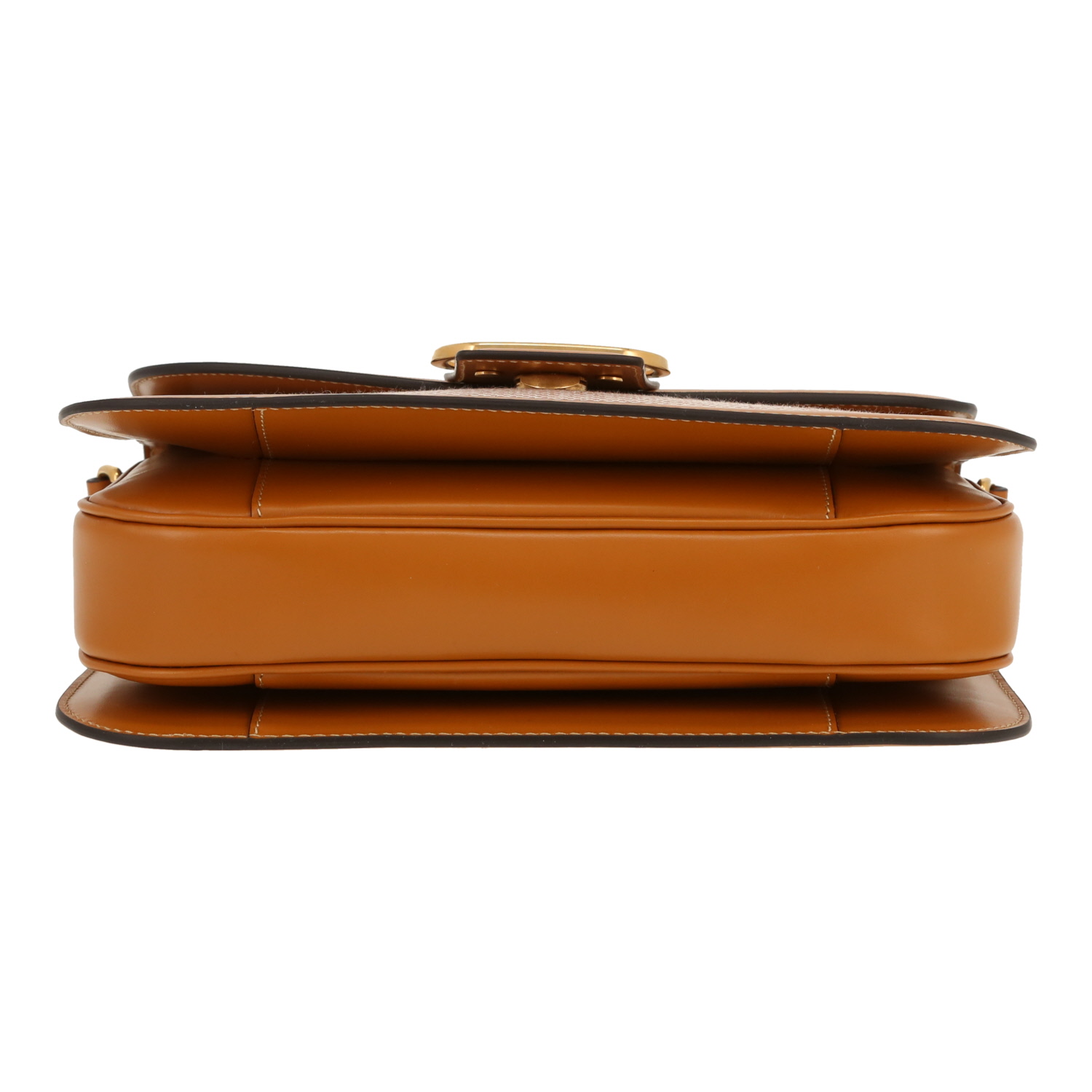 Sac bandoulière Valentino Garavani   en cuir marron et toile beige - Detail D1