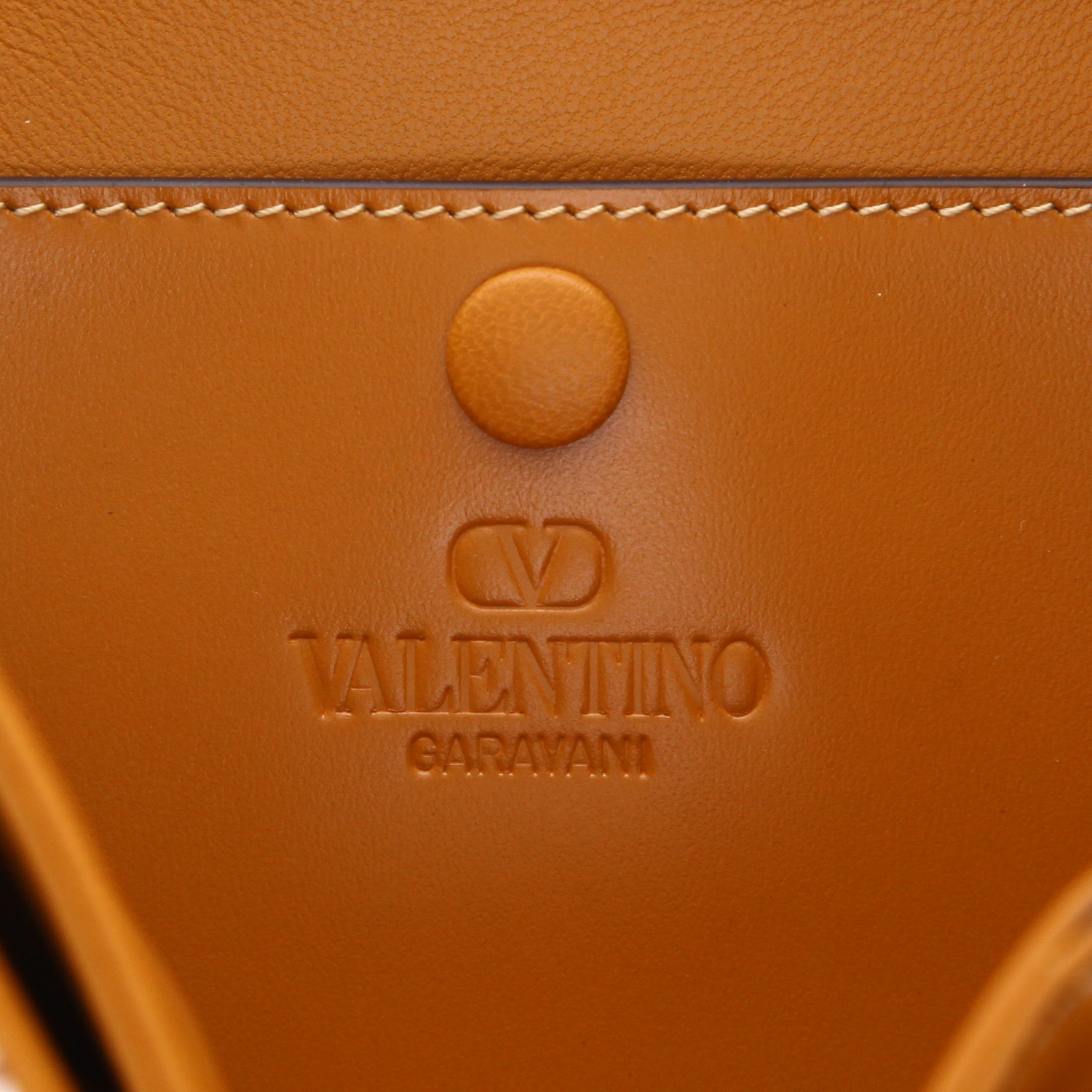 Valentino Garavani   shoulder bag  in brown leather  and beige canvas - Detail D2