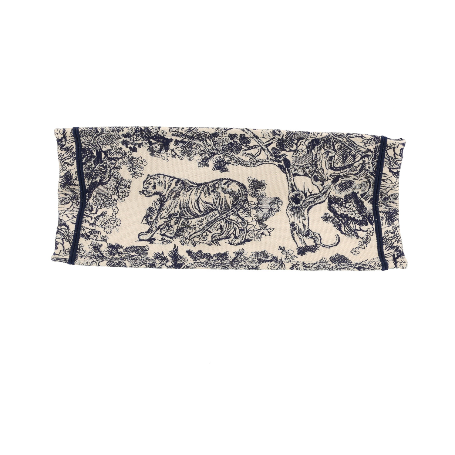 Sac cabas Dior  Book Tote grand modèle  en toile bleue et beige - Detail D1