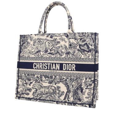 Dior  Book Tote shopping bag  in blue and beige canvas