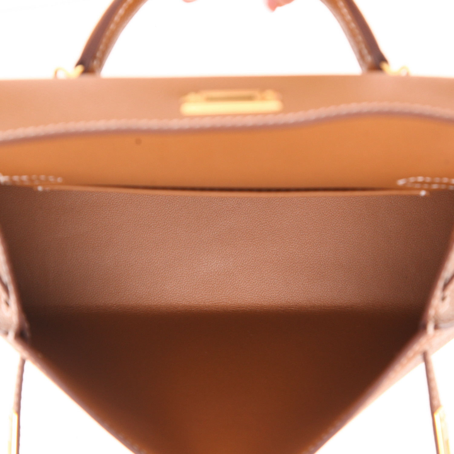 Sac à main Hermès  Kelly 20 cm en cuir epsom gold - Detail D3