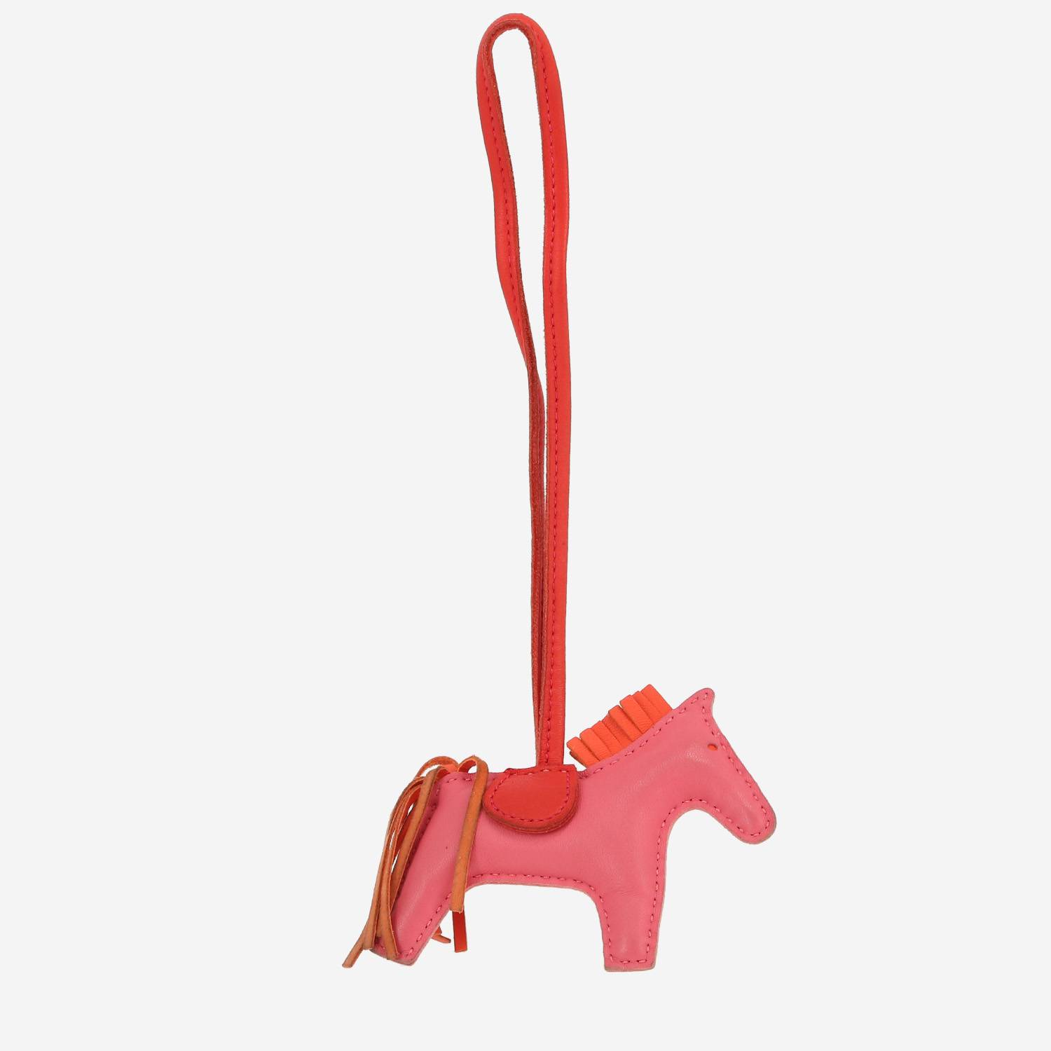 Accessorio per borsa Hermès   in pelle Swift rosa rossa e arancione