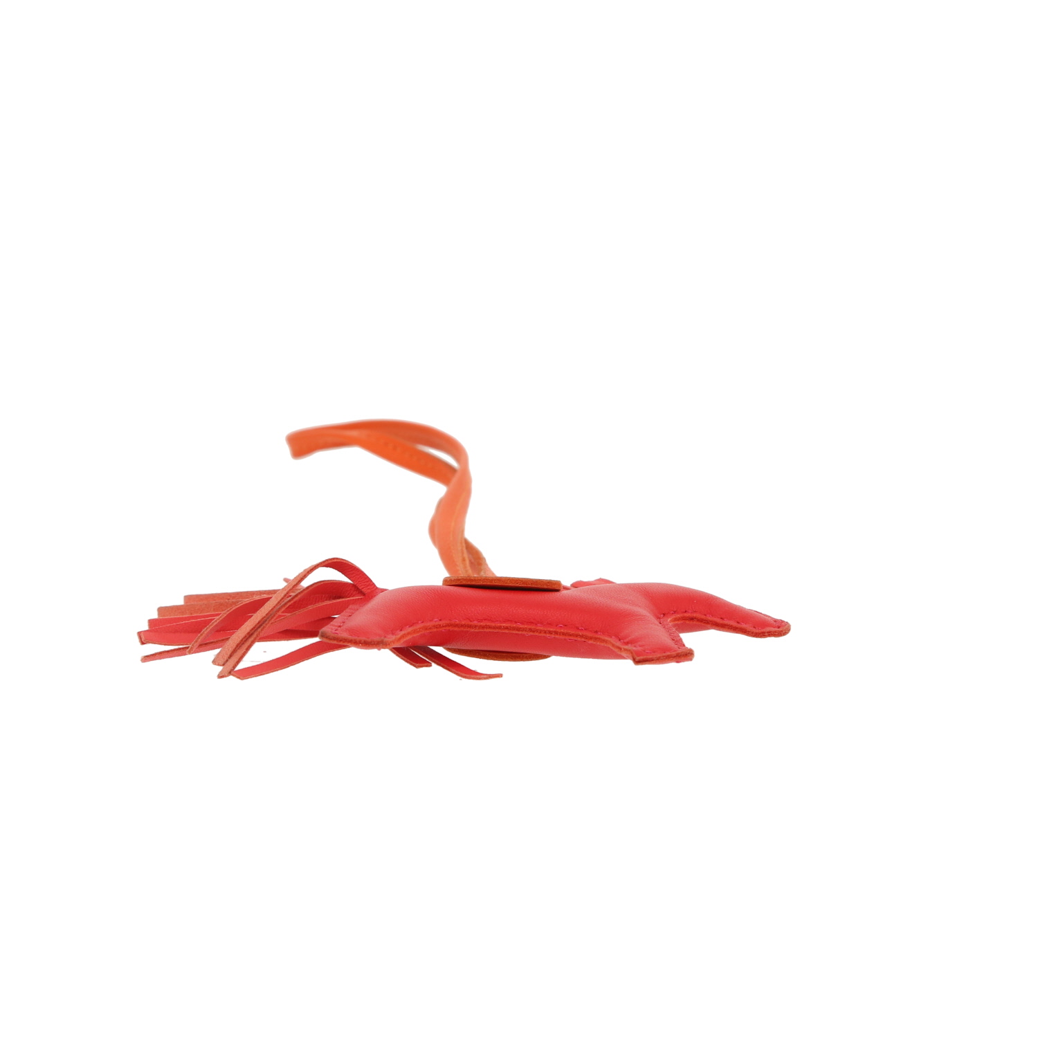 Accessoire de sac Hermès  Rodeo en cuir Swift rouge et orange - Detail D1